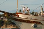 ID 9485 NAHLIN (1930, ex-LUCEAFARUL, LIBERTATEA, NAHLIN) - owned by Sir James Dyson the British inventor and industrialist, arrives at Auckland's Silo Park superyacht berths after a day cruising the waters of...