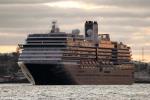 ID 10203 NOORDAM (2006/82897grt/IMO 9230115) - following her maiden call to Auckland, sails soon after sunset for the port of Tauranga.