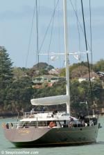ID 8275 OHANA - newly launched on 28 October 2012, the stunning 50m flybridge sloop takes to the waters of Auckland's Waitemata Harbour after having just completed stepping her 63.1m mast while alongside at...