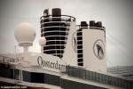 ID 8292 OOSTERDAM (2003/82305grt/10965dwt/IMO 9221281) - her distinctive twin funnels. Oosterdam made her maiden call at Auckland, New Zealand arriving on yet another grey spring dawn. She is the second of...