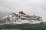 ID 8069 OCEANA (2000/77499grt/IMO 9169550, ex-OCEAN PRINCESS. Renamed QUEEN OF THE OCEANS) outbound from Southampton following P&O's 175th anniversary celebrations which saw the entire P&O fleet of seven...