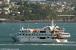 ID 9900 OCEANIC DISCOVERER (2005/1779grt/IMO 9292747, ex-OCEANIC PRINCESS. Renamed CORAL DISCOVERER) outbound from Auckland bound for White Island, an active volcanic island in New Zealand's Bay of Plenty.