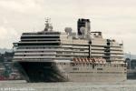 ID 10045 OOSTERDAM (2003/82305grt/10965dwt/IMO 9221281) departing Auckland early this evening (5 April) for the final time, bound for Tauranga. She is to be replaced next season by NOORDAM.