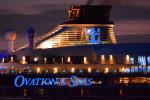 ID 11183 OVATION OF THE SEAS (2016/168666grt/IMO 9697753/348m loa) gets underway from Auckland this evening bound for Tauranga as the last rays of sunshine fade from the sky.