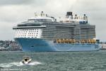 ID 10789 OVATION OF THE SEAS (2016/168666grt/IMO 9697753/348m loa) - the largest ship to ever visit New Zealand sails for Sydney after her maiden call at Auckland.
