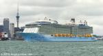 ID 10790 OVATION OF THE SEAS (2016/168666grt/IMO 9697753/348m loa) - the largest ship to ever visit New Zealand sails for Sydney after her maiden call at Auckland.