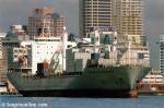 ID 8802 P&O NEDLLOYD HAWKES BAY (1994/21050grt/IMO 9073244, ex-P&O NEDLLOYD DURBAN, NEDLLOYD VAN NASSAU. Renamed DELMAS BOUGAINVILLE, SANTA MADDALENA) sailing from Auckland's Fergusson Container Terminal.