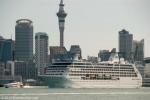 ID 8727 PACIFIC PRINCESS (1999/30277grt/IMO 9187887, ex-R THREE. Renamed AZAMARA ONWARD) sails from Auckland, NZ bound for Burnie, Tasmania.