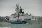 ID 9198 PLAN LINYI (FFG547) a type 054A frigate (seen here), QINGDAO (DDG113) a type 052 Luhu-class guided missile destroyer and HONGZEHU (AOR881) a Fuqing-class tanker, three ships of the China's Peoples...