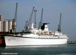 ID 7198 PRINCESS DANAE (1955/16531grt/IMO 5282483, ex-BALTICA, STARLIGHT EXPRESS, ANAR, DANAE, THERISSOS EXPRESS, PORT MELBOURNE. Renamed LISBOA in 2013 by new owners Portuscalecruises) alongside in...