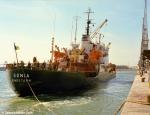 ID 8333 SONIA (1968/4659grt) comes alongside a berth in Southampton after taking water into her engine room while off the Isle of Wight, en-route to Cyprus with 5000 tons of grain. She was later scrapped.