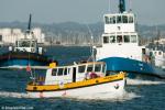 ID 8589 STRATHALLAN, built by Doug Robb in 1956, motored north from the South Island port of Timaru especially for this event. She is seen here leading the operational tugs DALDY and WAKA KUME to the start...