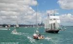 ID 9282 SPIRIT OF NEW ZEALAND (IMO 8975603) leads the fleet out of port ahead of OOSTERSCHELDE, LORD NELSON, EUROPA and PICTON CASTLE.