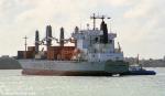 ID 8342 TASMAN TRADER (1990/17331grt/IMO 8918241, ex-EL DORADO. Renamed ANKING in 2012) manoeuvres toward her berth in Auckland, New Zealand.