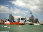 ID 8475 TOBA (1979/54680grt/IMO 7705972, ex-BARBER TOBA. Scrapped 2010) berthing, Auckland, New Zealand.