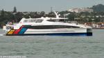 ID 9880 TE KOTUKU (Maori: White Heron) the latest addition to the Fullers ferry fleet, off Devonport en route to the Auckland City downtown ferry terminal from Waiheke island.