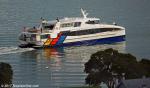 ID 11022 TE KOTUKU (Maori: White Heron) - departs Devonport bound for Auckland's downtown ferry terminal.
