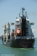 ID 9410 THOR COMMANDER (2011/6351grt/9739dwt/IMO 9559872, ex-SINUS AESTUUM) sails from Wynyard Wharf, Auckland following a 5-hour stop-over for bunkers. She arrived earlier in the day from Bell Bay, Tasmania...