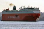 ID 11733 TONSBERG (2011/74622gt/IMO 9515383)  - A regular Auckland visitor, Wallenius Wilhelmsen's 265m Series V pure car and truck carrier sails from Auckland bound for Brisbane. 