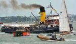 ID 11168 WILLIAM C. DALDY (1935/348grt/IMO 5390345) about to cross the finish line of the 178th Auckland Anniversary Day Regatta tug race. The pilot launch WAKATERE, Harbourmaster's RIB and a local yachtie...