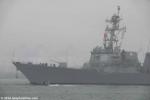 ID 10639 USS SAMPSON (DDG102) an Arleigh-Burke class destroyer, the first US Navy ship to visit New Zealand for over 30 years, slipped out from the Devonport Naval Base in Auckland shrouded in misty rain....