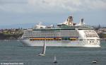 ID 8489 VOYAGER OF THE SEAS (1999/137276grt/IMO 9161716) outbound from Auckland, bound for Sydney, Australia following her second call at the City of Sails.