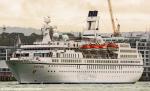 ID 11977 ASTOR (1987/20606grt/IMO 8506373, ex-FEDOR DOSTOEVSKIY). A regular visitor to NZ waters the 33 year old cruise ship arrived from Bora Bora and is seen here departing Auckland bound for Tauranga. ASTOR...
