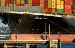 ID 12076 ATHENS GLORY (2003/75484grt/81171dwt/IMO 9247766, ex-NYK ATHENA) at 299m is the largest container ship to call at Auckland. She sailed in today following an earlier call at the port of Tauranga.