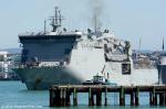 ID 12146 HMNZS CANTERBURY (L-421/9000grt) - the RNZN's multi purpose vessel sails from the Devonport Naval Base in her homeport of Auckland for exercises in the nearby Hauraki Gulf.