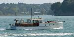 ID 14378 LADY MARGARET - built in 1928 by Colin Wild, leaves Westhaven Marina, Auckland.