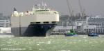 ID 13065 NEW CENTURY 2 (2001/52863gt/16837dwt/IMO 9229403) sails from Auckland bound for Wellington in near 30 knot winds. Auckland pilot John Barker did a great job keeping the car carrier safely, with the...