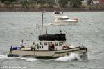 ID 14170 PHYLLIS - she was built in 1913 by Harvey and Lang and spent many years as a workboat around the Waitemata and further north in the Bay of Islands. Seen here about to pass under the Auckland Harbour...