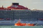 ID 13330 RESILIENT LADY (2022/108232gt/10000dwt/IMO 9805348), one of Virgin Voyages adults-only cruise ship fleet, arrived into Auckland from Tauranga. 
She is the first Virgin vessel to come Downunder....