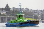 ID 12643 SPARKY (2022/353gt/67dwt/IMO 9909699) - Ports of Auckland's new e-tug SPARKY, the world's first full-sized electric tug, crew training before beginning everyday operations.