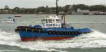 ID 14183 WAIPAPA (2000/338grt/IMO 9212072) displays her manoeuvrability as she pirouettes within her own length during the 2025 Auckland Anniversary Day Regatta tug race.